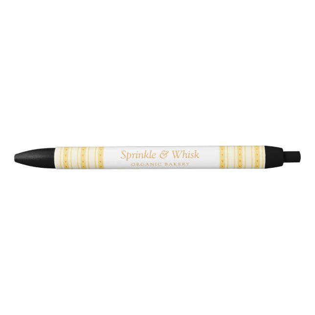 Stylo Noir Retro Vanilla Yellow Heart Stripes Bakery (Devant)