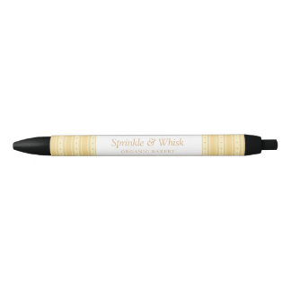 Stylo Noir Retro Yellow And Orange Heart Stripes Bakery