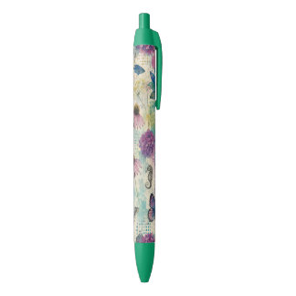 Stylo Noir Rêve Aquatique Floral Vibrant