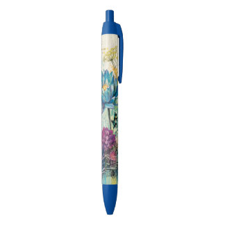 Stylo Noir Rêve Aquatique Floral Vibrant