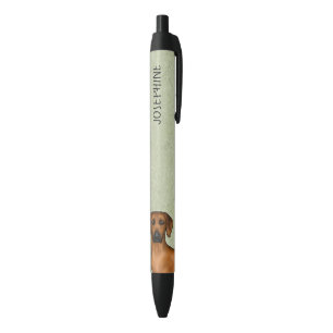 Stylo Noir Ridback Rhodésien Chien Brun Mignon Avec Nom Vert