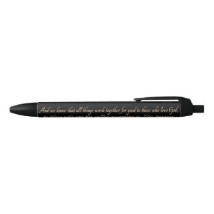 Stylo Noir Romains 8:28 Écriture biblique