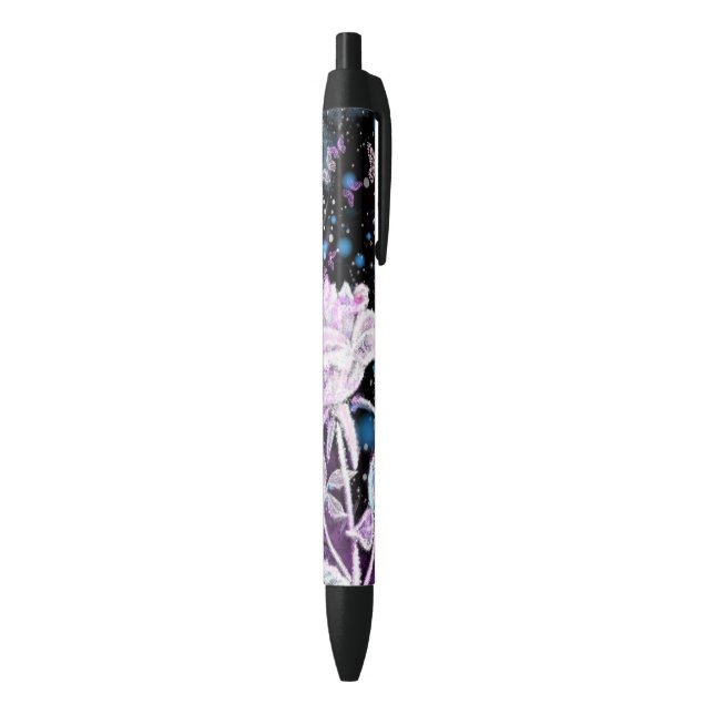 Stylo Noir Rose blanche (Bas (Vertical))