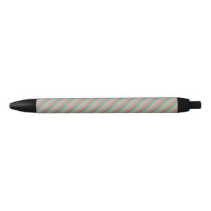 Stylo Noir Rose et deux nuances de rayures vert clair