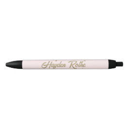Stylo Noir Rose et or rétro