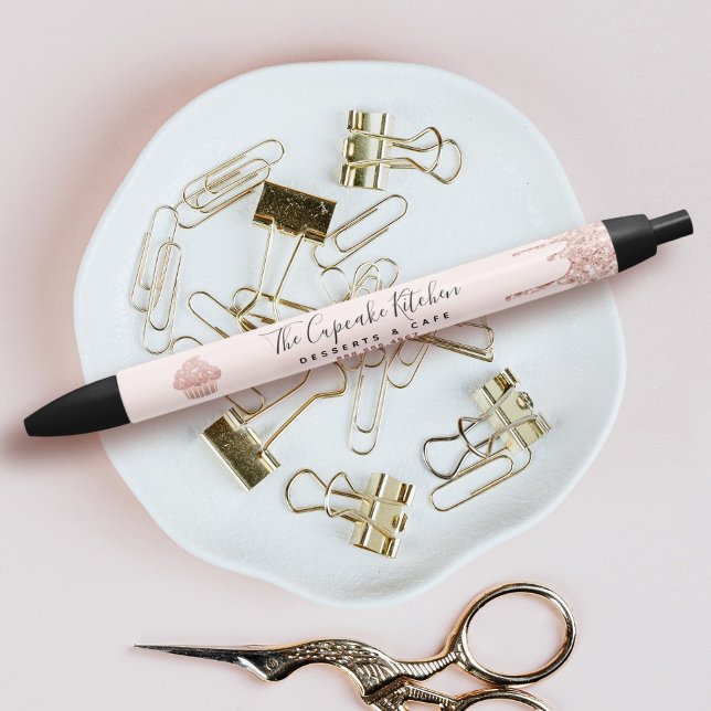 Stylo Noir Rose Gold Parties scintillant Drives Cupcake Baker (Créateur téléchargé)