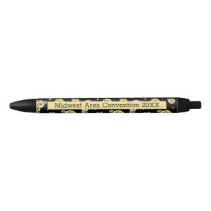 Stylo Noir Rose jaune Personnalisé noir et jaune