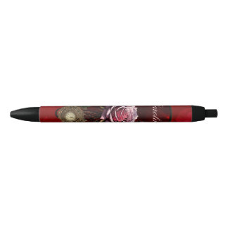 Stylo Noir Rose Steampunk