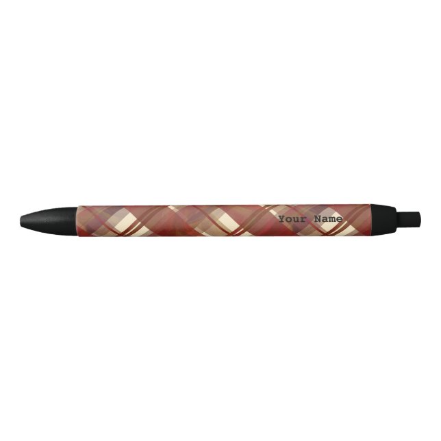 Stylo Noir Rouge d'automne de plaid de Madras (Devant)