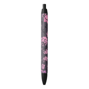 Stylo Noir Rougissent les roses rustiques d'impression