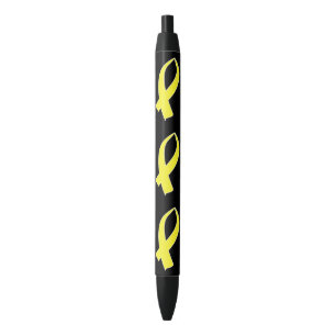 Stylo Noir Ruban de conscience (jaune)