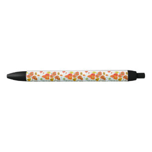 Stylo Noir Ruban rouge-orange-rouge à l'aquarelle