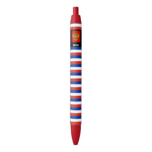Stylo Noir Russie Drapeau mignon Patriotique