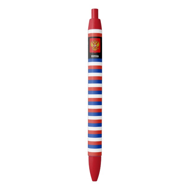 Stylo Noir Russie Drapeau mignon Patriotique (devant Vertical)