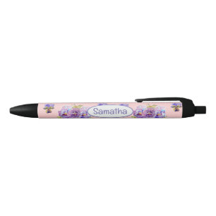 Stylo Noir Sabby Purple Pensée Rose Shabby Chic Nom de Fille