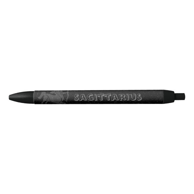 Stylo Noir Sagittaire translucide (Devant)