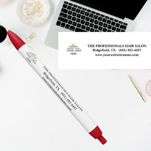 Stylo Noir Salon des cheveux logo personnalisé promotionnel