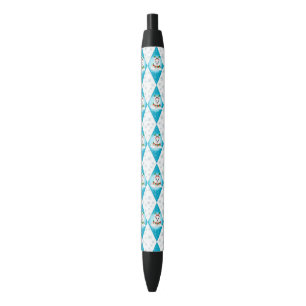 Stylo Noir Samoyed Vacances d'Hiver Motif Diamant