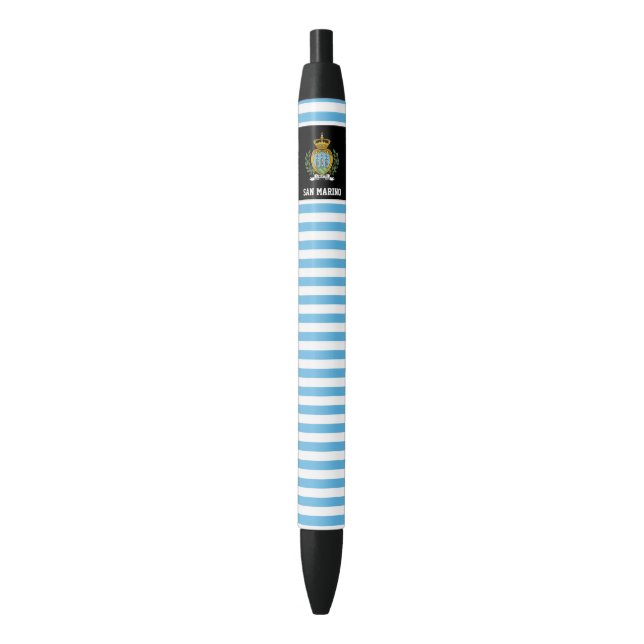 Stylo Noir San Marino Drapeau mignon Patriotique (devant Vertical)