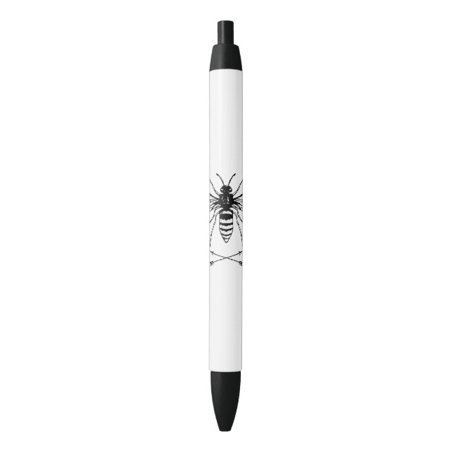 Stylo Noir Sauvez les abeilles (devant Vertical)
