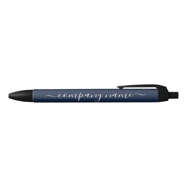 Stylo Noir Script simple - Marine Blue & White - Entreprise/é (Haut)