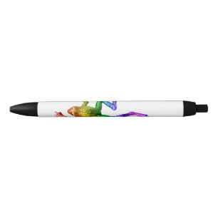 Stylo Noir Sculpture de grenouille arc-en-ciel de SlipperyJoe