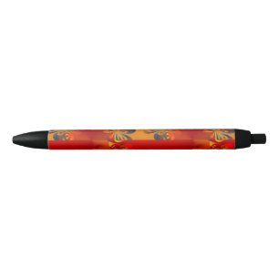 Stylo Noir Seamless Graphic Design - rouge orange I