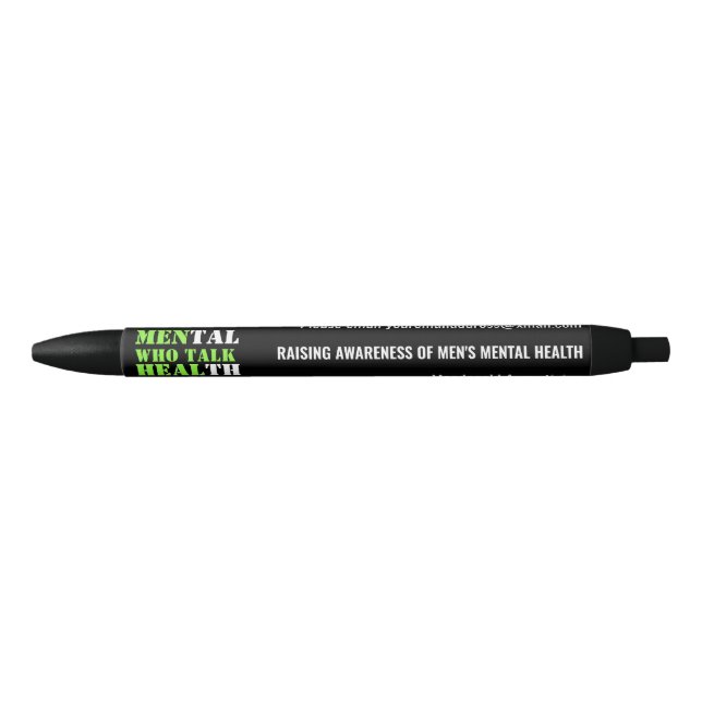 Stylo Noir Sensibilisation des hommes à la santé mentale (Devant)
