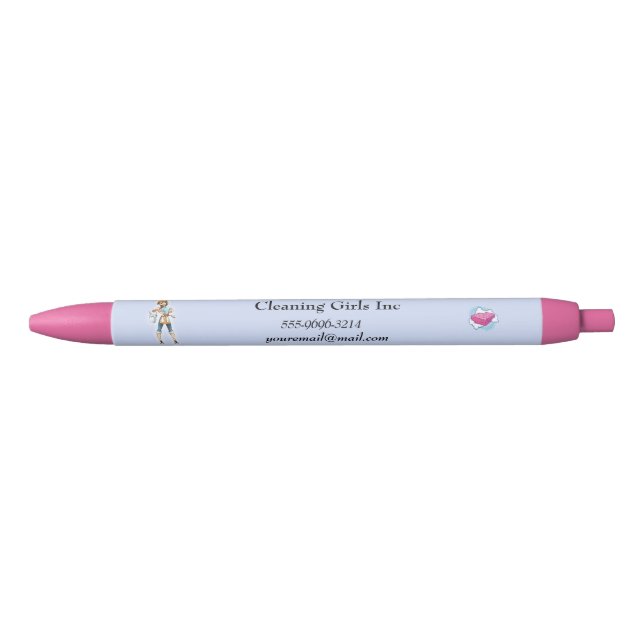 Stylo Noir Service de nettoyage de fille de dessin animé (Devant)