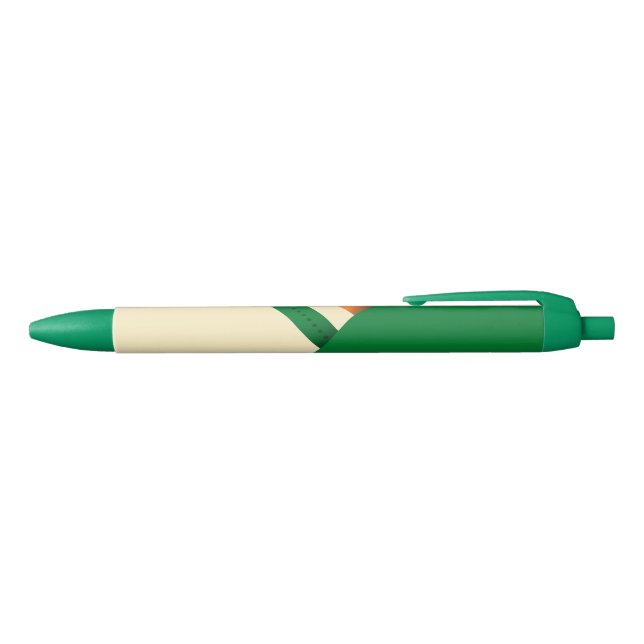 Stylo Noir Shamrock du drapeau irlandais de la Saint Patrick (Haut)