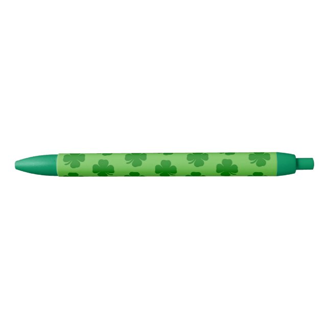 Stylo Noir Shamrocks, Bonne Saint Patrick ! (Devant)
