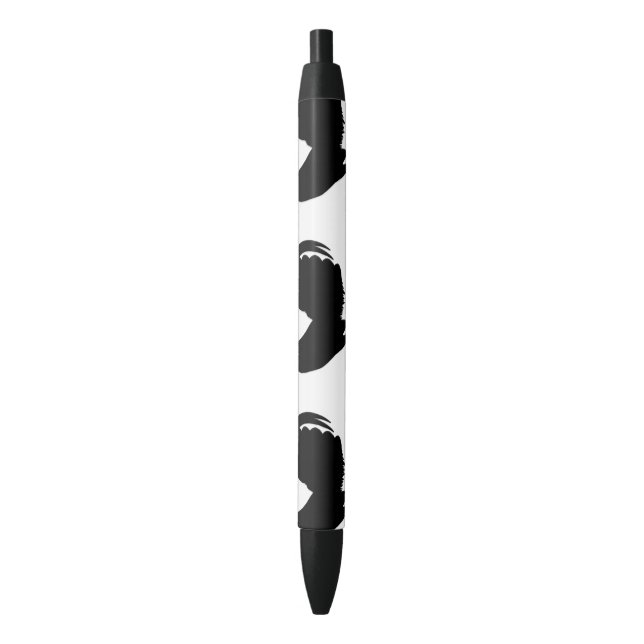 Stylo Noir Silhouette du coq Gamecock (devant Vertical)