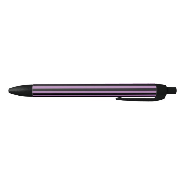 Stylo Noir Simple moderne chic violet et noir rayé (Bas)