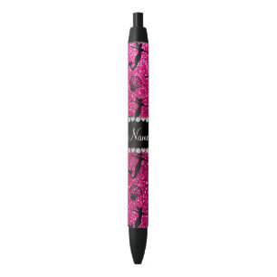 Stylo Noir Sirènes au néon nommées personnalisées de part