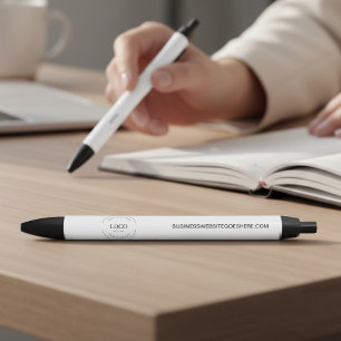 Stylo Noir Site Web de logo personnalisable minimal pour entr
