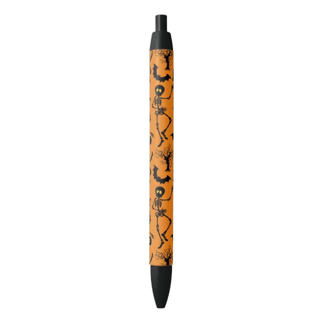 Stylo Noir Skeletons d'Halloween Macabre Dance (devant Vertical)