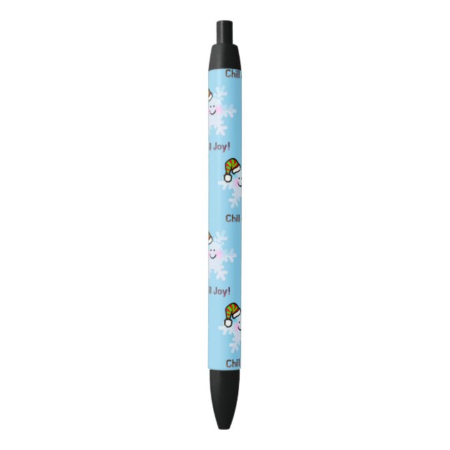 Stylo Noir Smiling Snowflake Holiday Cheer (devant Vertical)