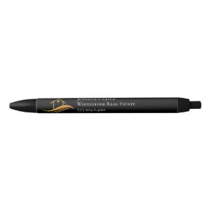 Stylo Noir Société immobilière personnalisée Chic Black Gold