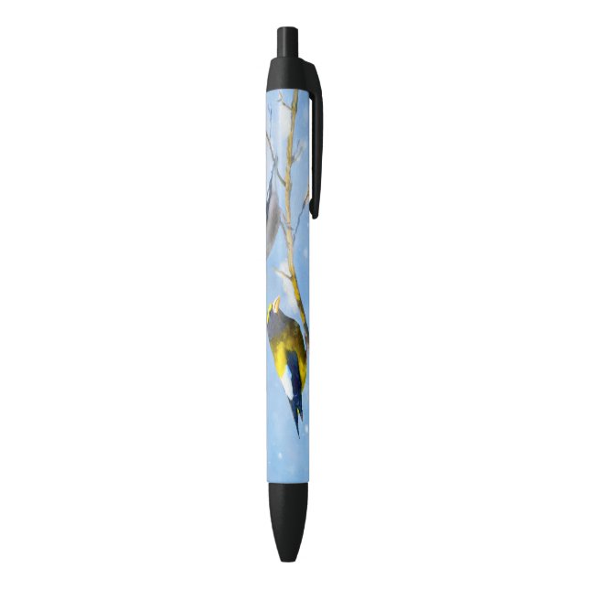 Stylo Noir Soirée Grosbeak Peinture - Cute Original Chien Art (Bas (Vertical))