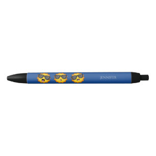 Stylo Noir Soleil avec lunettes de soleil Happy Emoji Visages