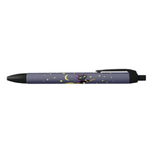 Stylo Noir Sorcière Chat Volant