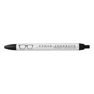 Stylo Noir Spectacles Graves   Nom personnalisé amusant