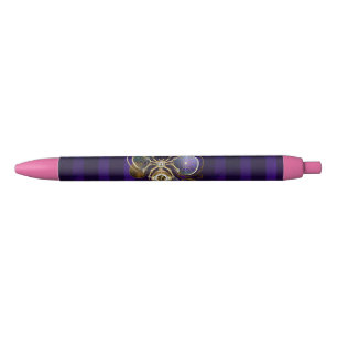 Stylo Noir Spider Steampunk sur Arrière - plan pourpre