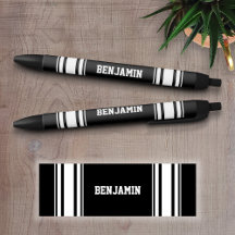 Sports Jersey Black and White Stripes Personnalisé
