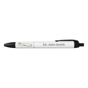 Stylo Noir Stéthoscope avec Cœur Soins Médicaux & Santé
