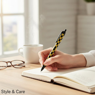 Stylo Noir Style de boîte carrée noire et or métallisé