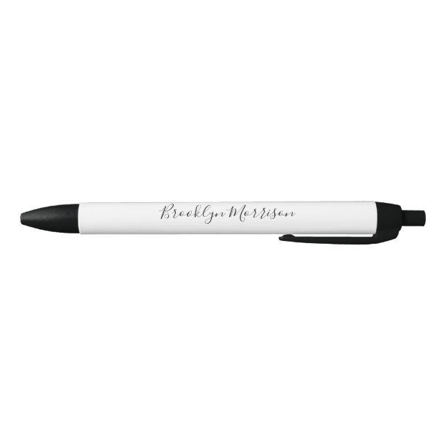 Stylo Noir Stylish black white custom script monogramme name (Bas)