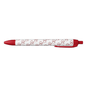 Stylo Noir Stylo/Coeurs rouges