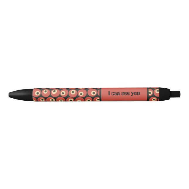 Stylo Noir Surreal Halloween Retro Eyeball Grid   (Devant)