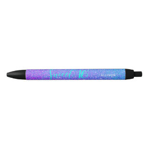 Stylo Noir Sweet 16 Turquoise Parties scintillant violet Épe